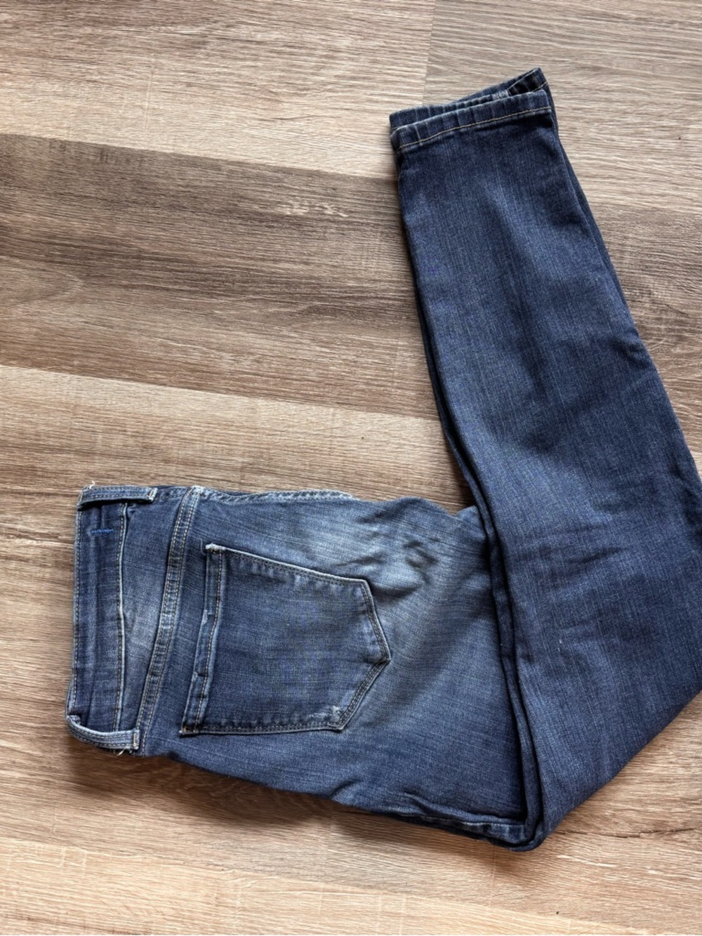 Dark Blue Straight-Leg Denim Jeans